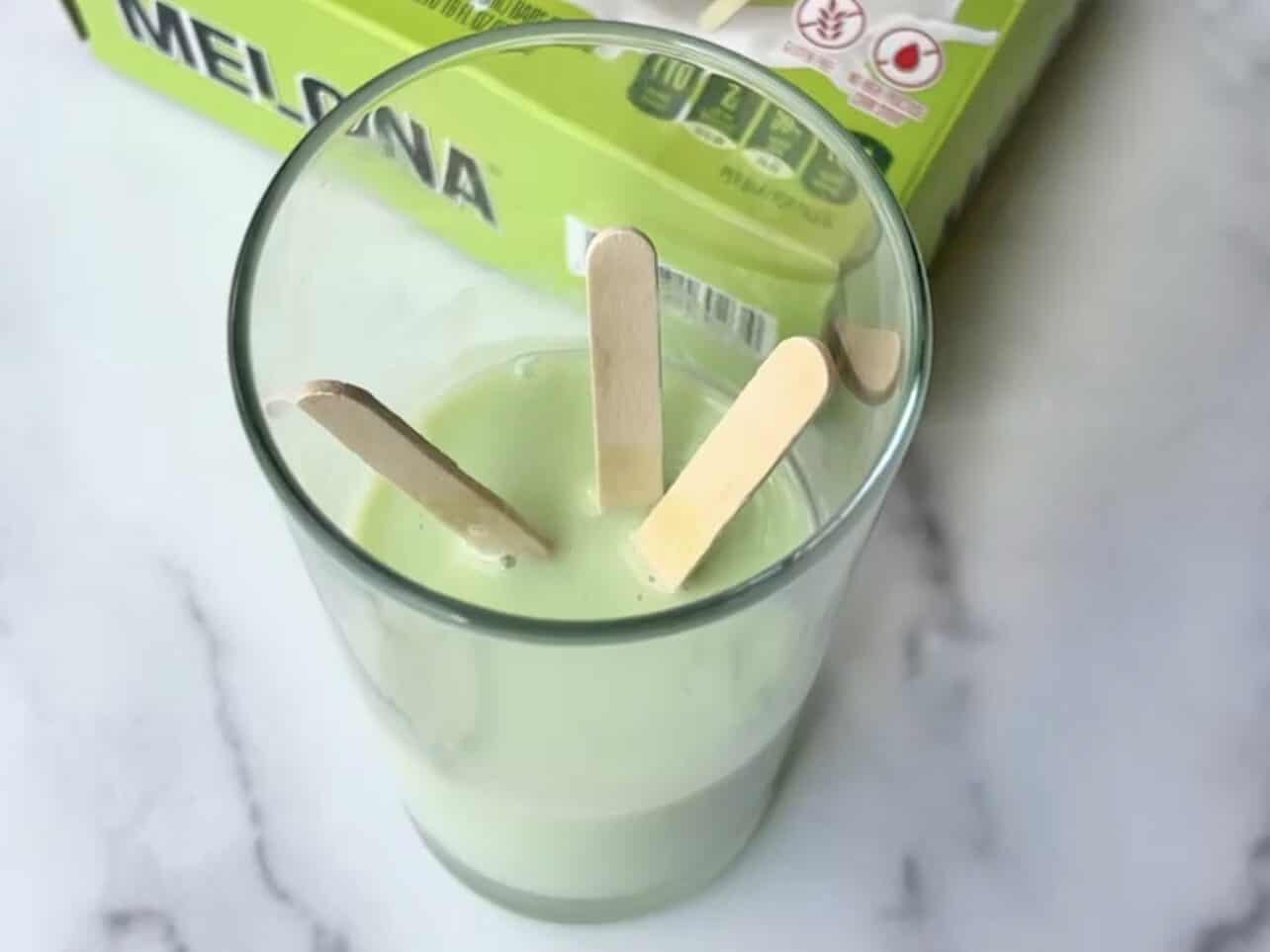 Melt ice cream bars in glass or bowl