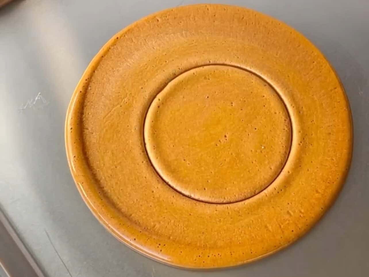 Admire your finished stamped dalgona candy