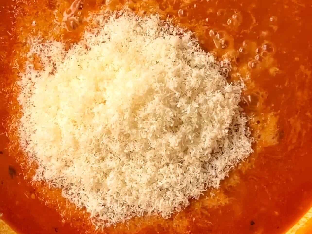 Sprinkle in freshly grated parmesan