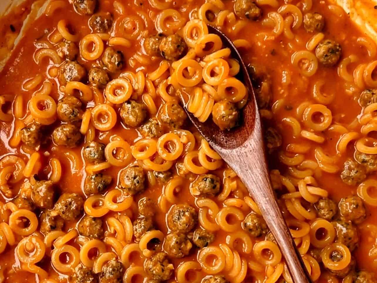 Serve spaghettiOs with meatballs warm