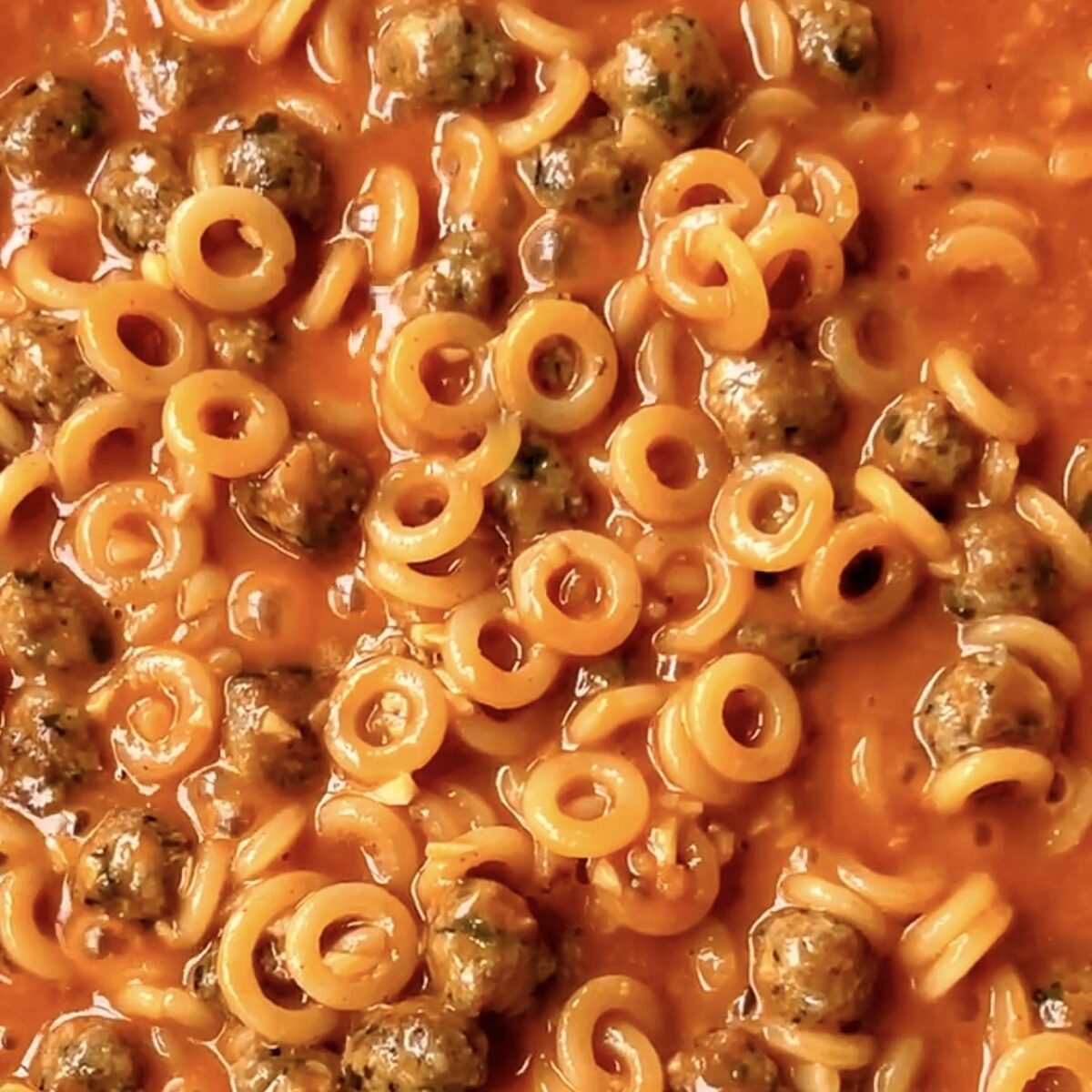 Homemade SpaghettiOs w/ Meatballs (One Pot)
