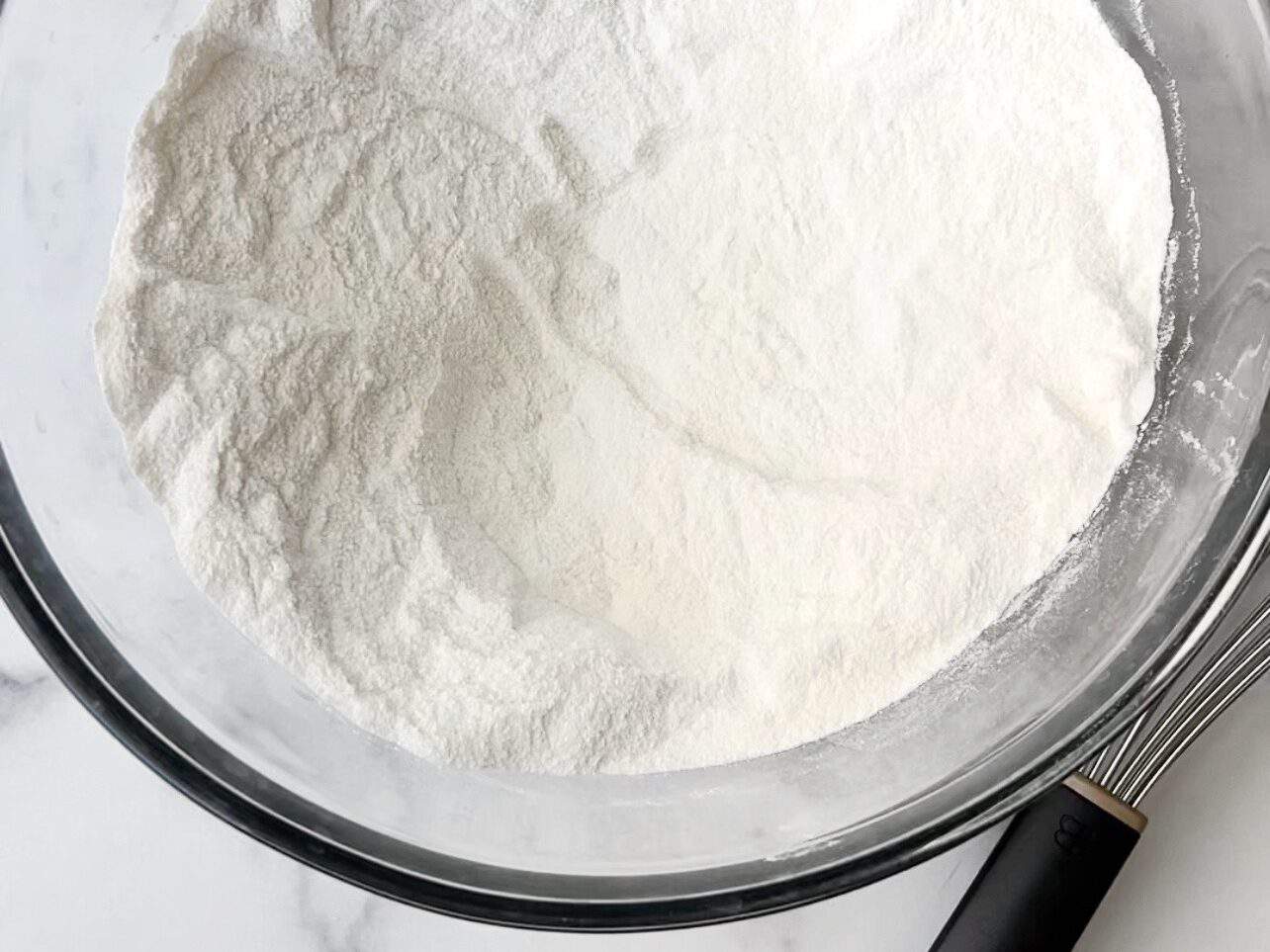 Combine flour, sugar, salt, and baking powder