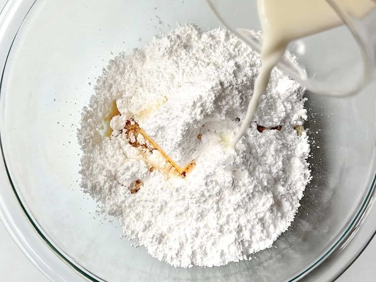 Mixing a quick homemade vanilla buttercream