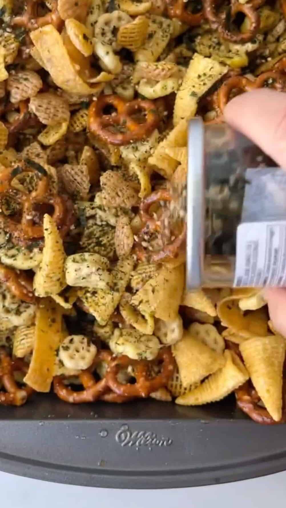 Sprinkle on furikake on Chex mix