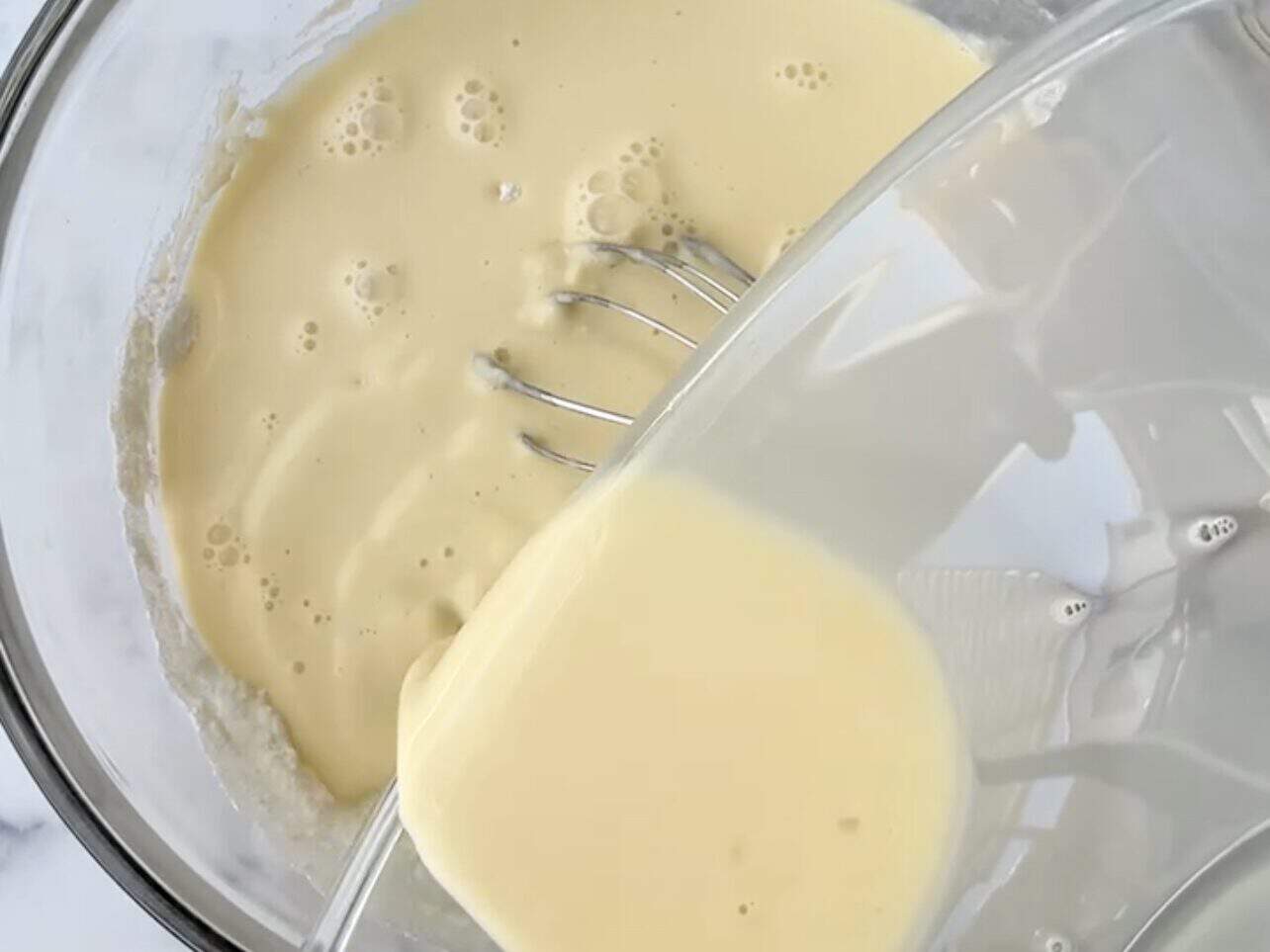Mix together the wet and dry ingredients