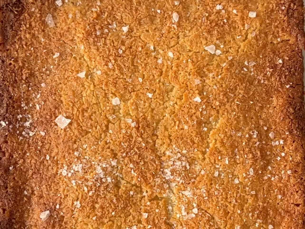 Add flaky sea salt as it cools 