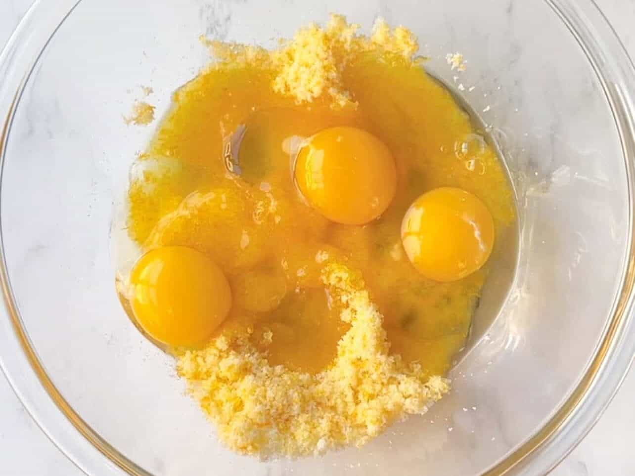 add room temperature eggs and d