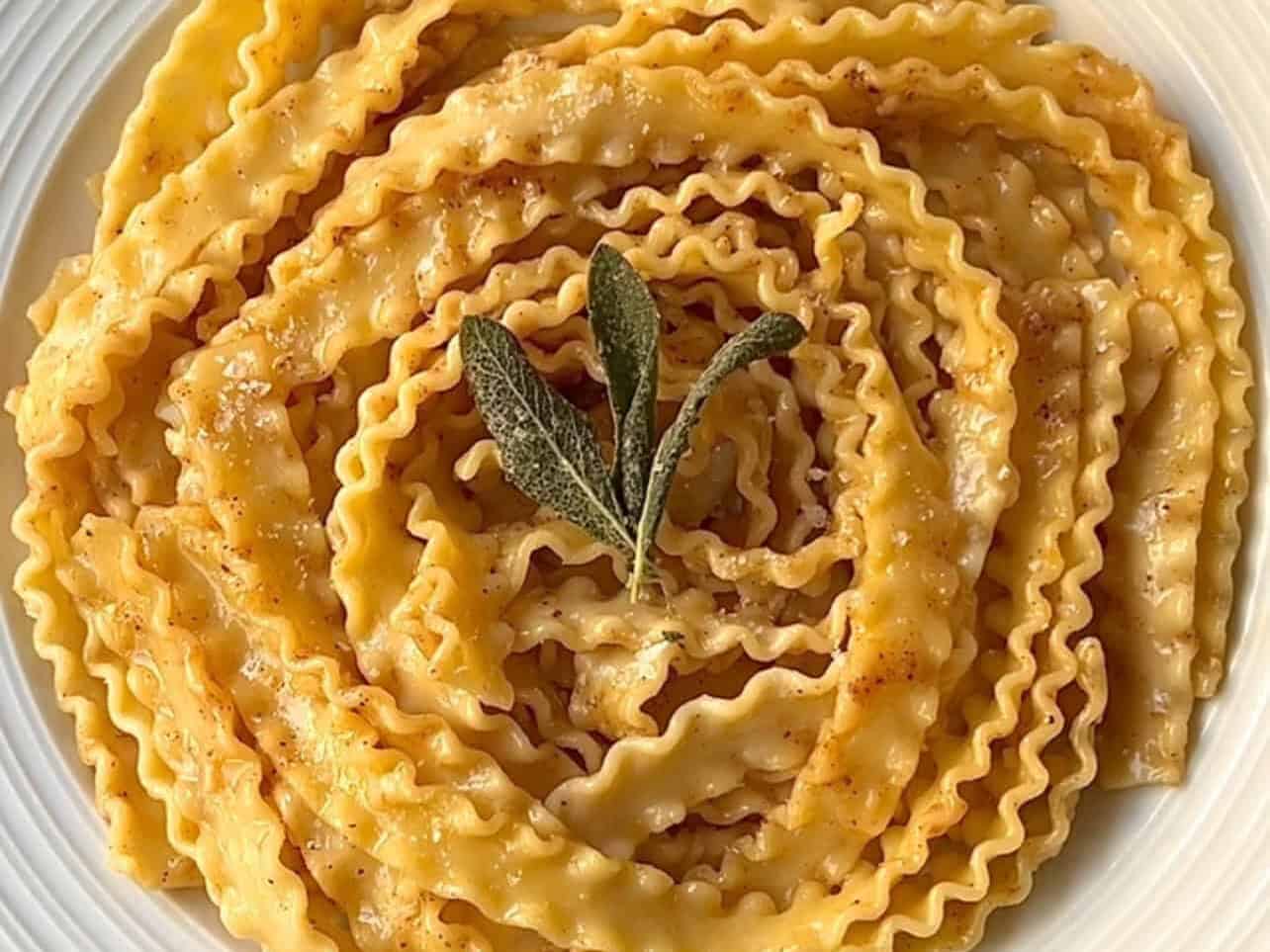 plate sage brown butter & brie pasta