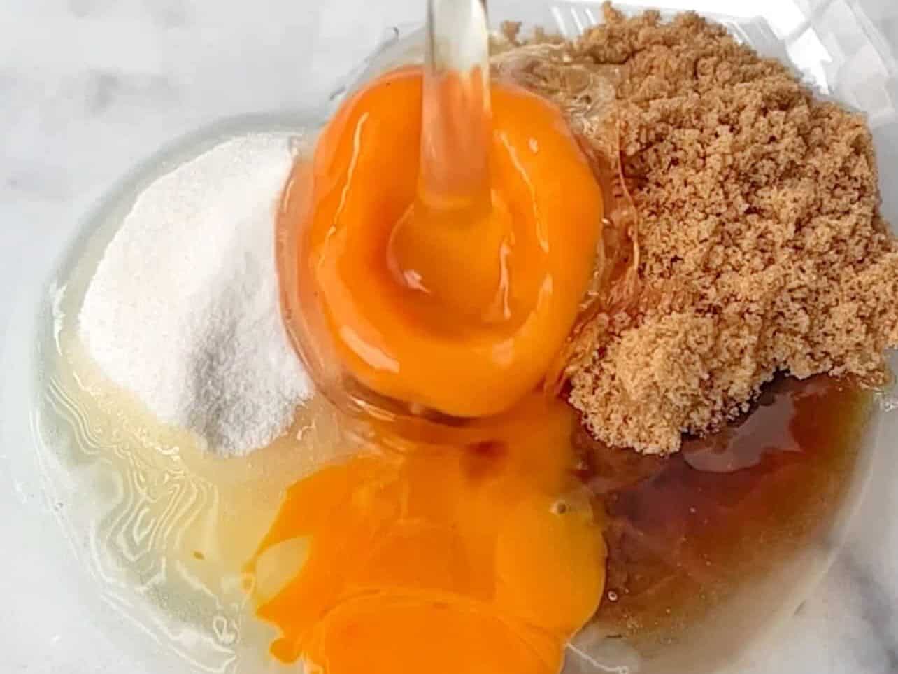 combine wet ingredients to make brownie cookies