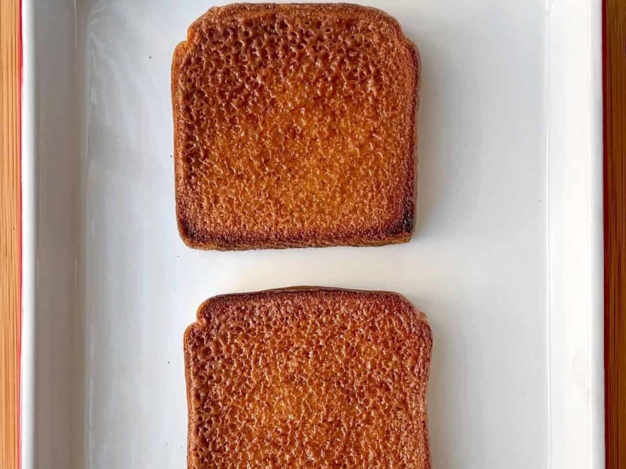 bake and broil cinnamon toast until golden brown