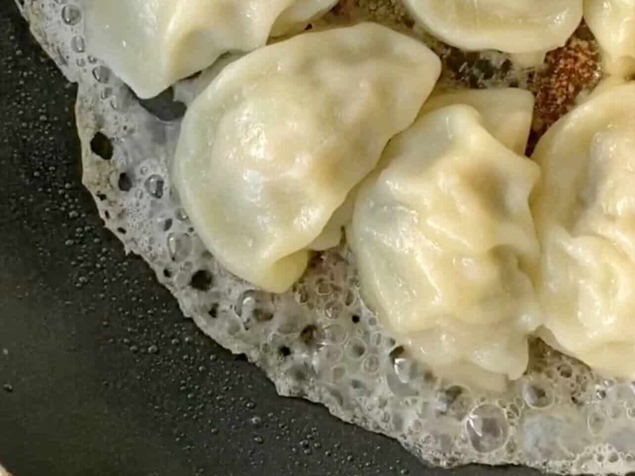 slurry will crisp up to make dumpling skirt