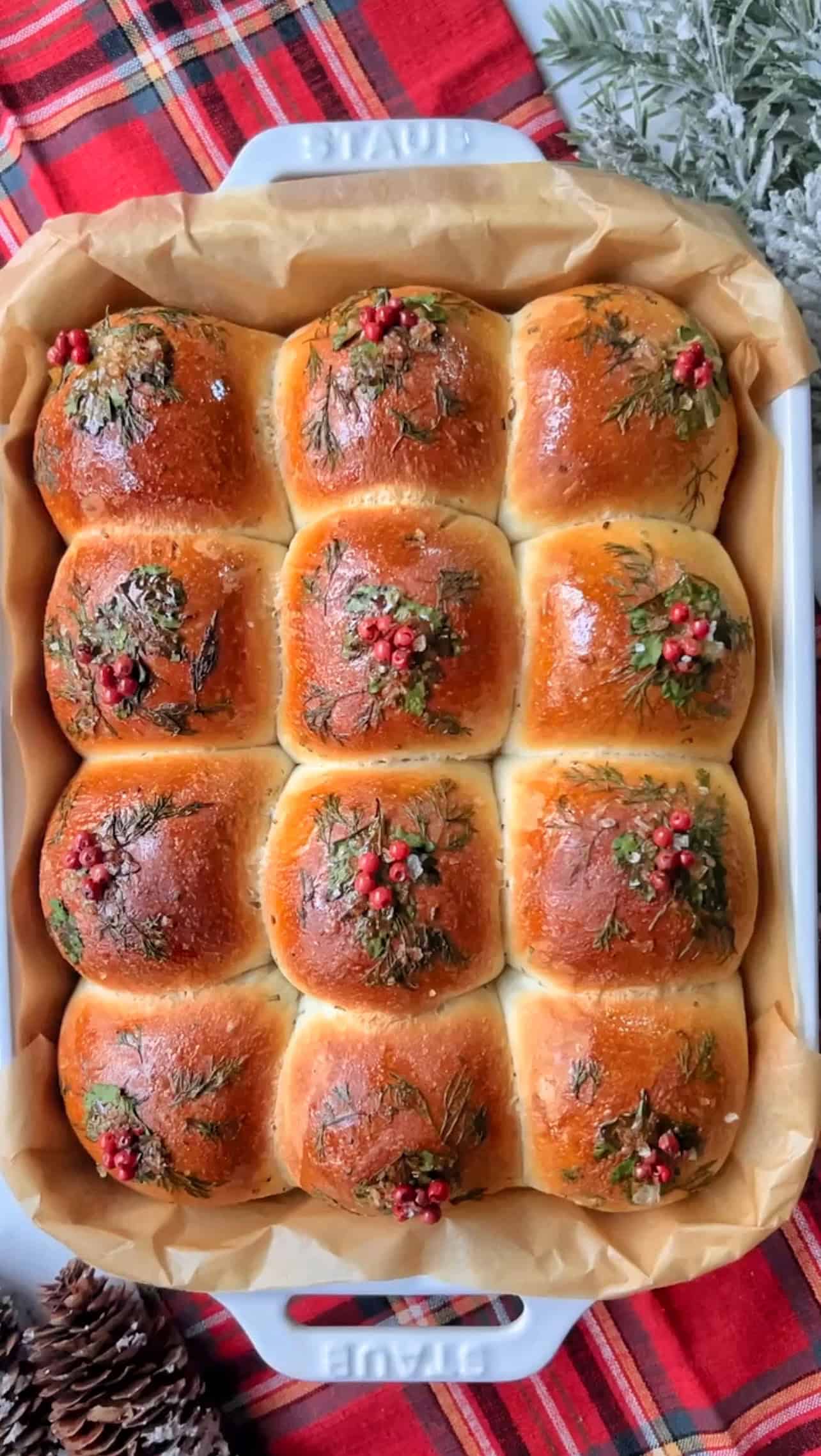 festive holiday dinner rolls
