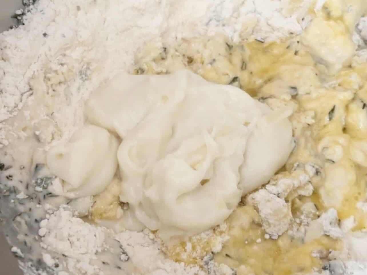 combine dough ingredients including tangzhong paste