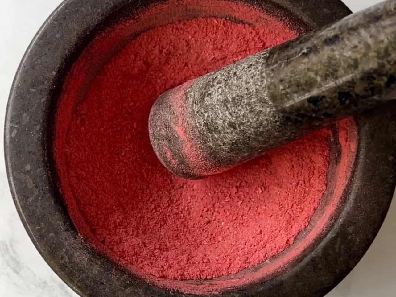 crush freeze-dried strawberries