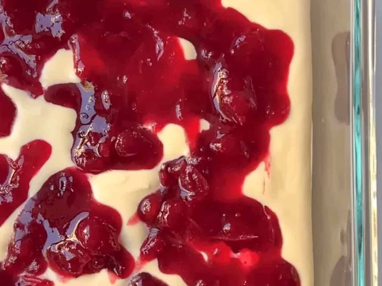 dollops of cranberry sauce