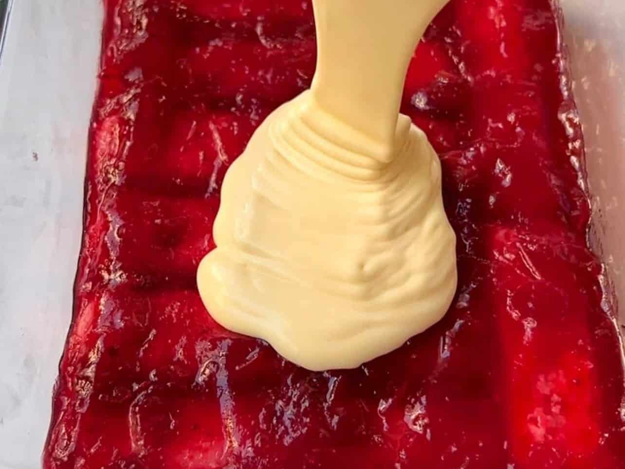 first layer of mascarpone filling