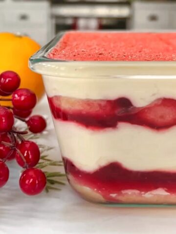 layers of cranberry tiramisu