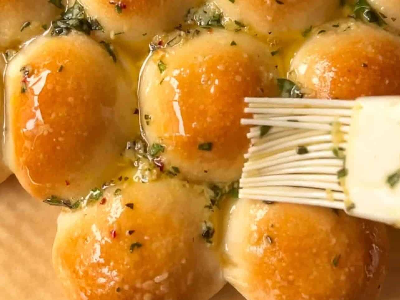 brush bread with herb butter