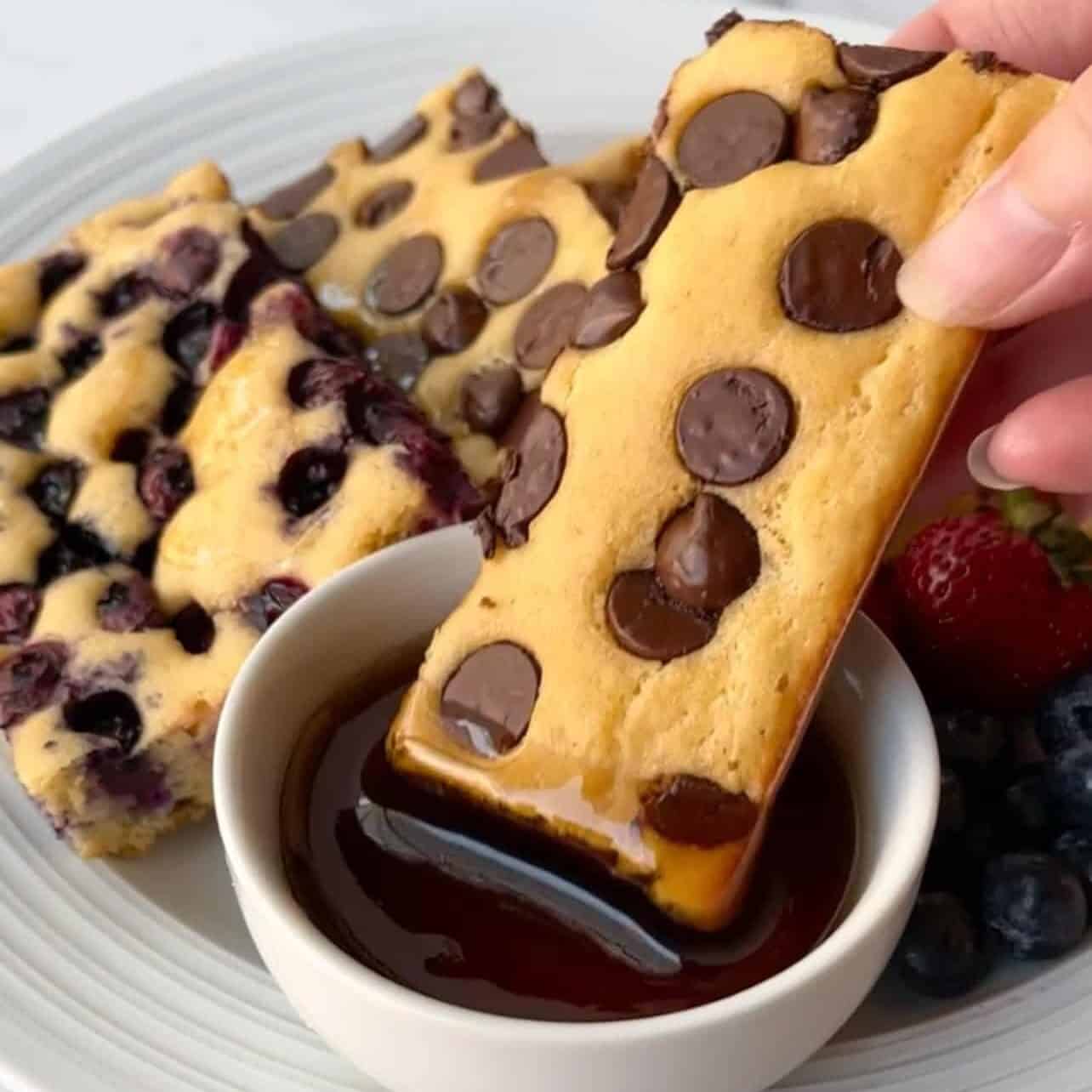 dip pancakes like French toast sticks