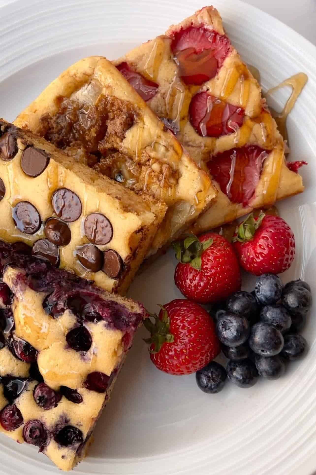 different toppings for sheet pan pancakes