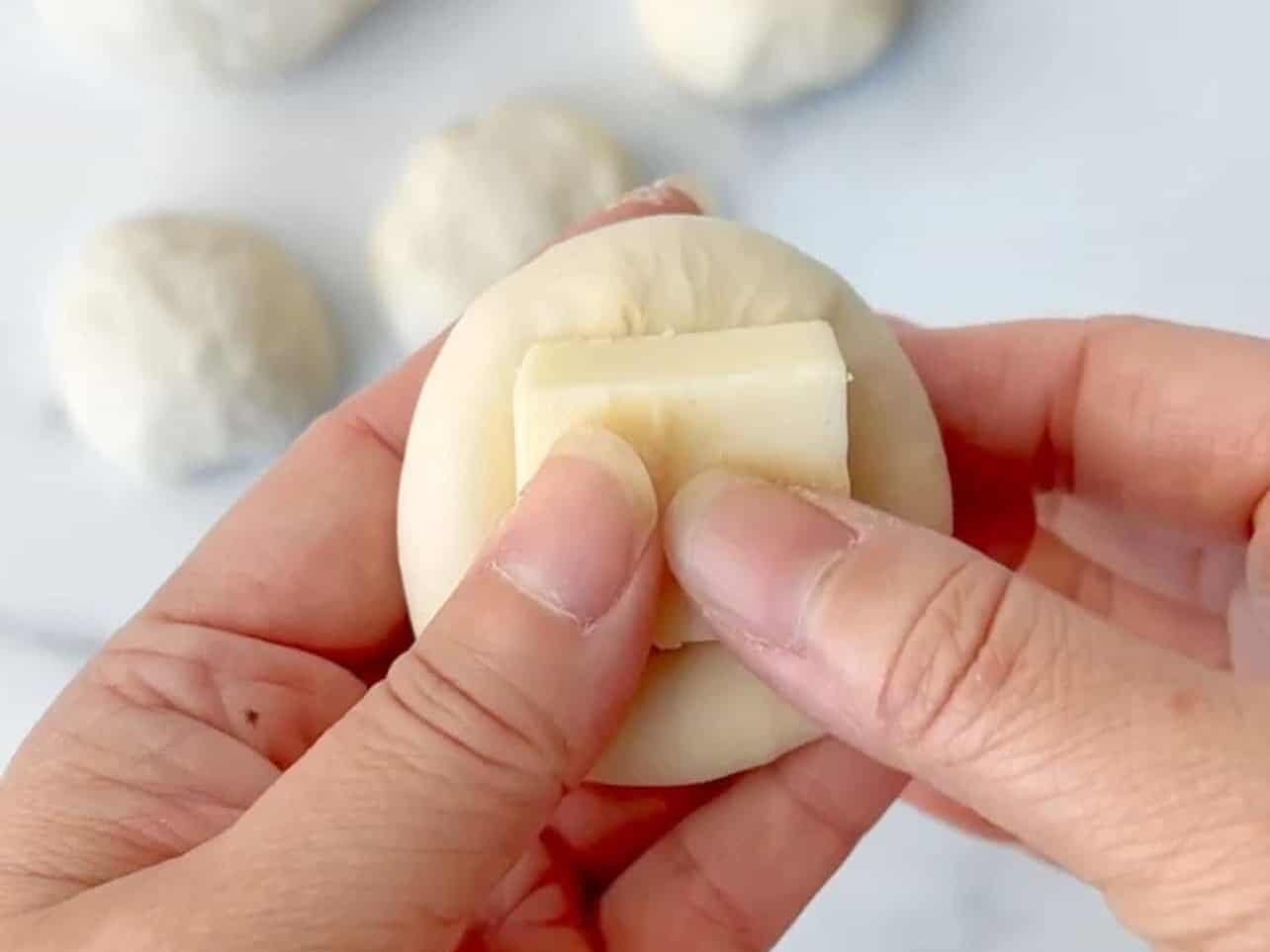 stuff dough balls with cheese