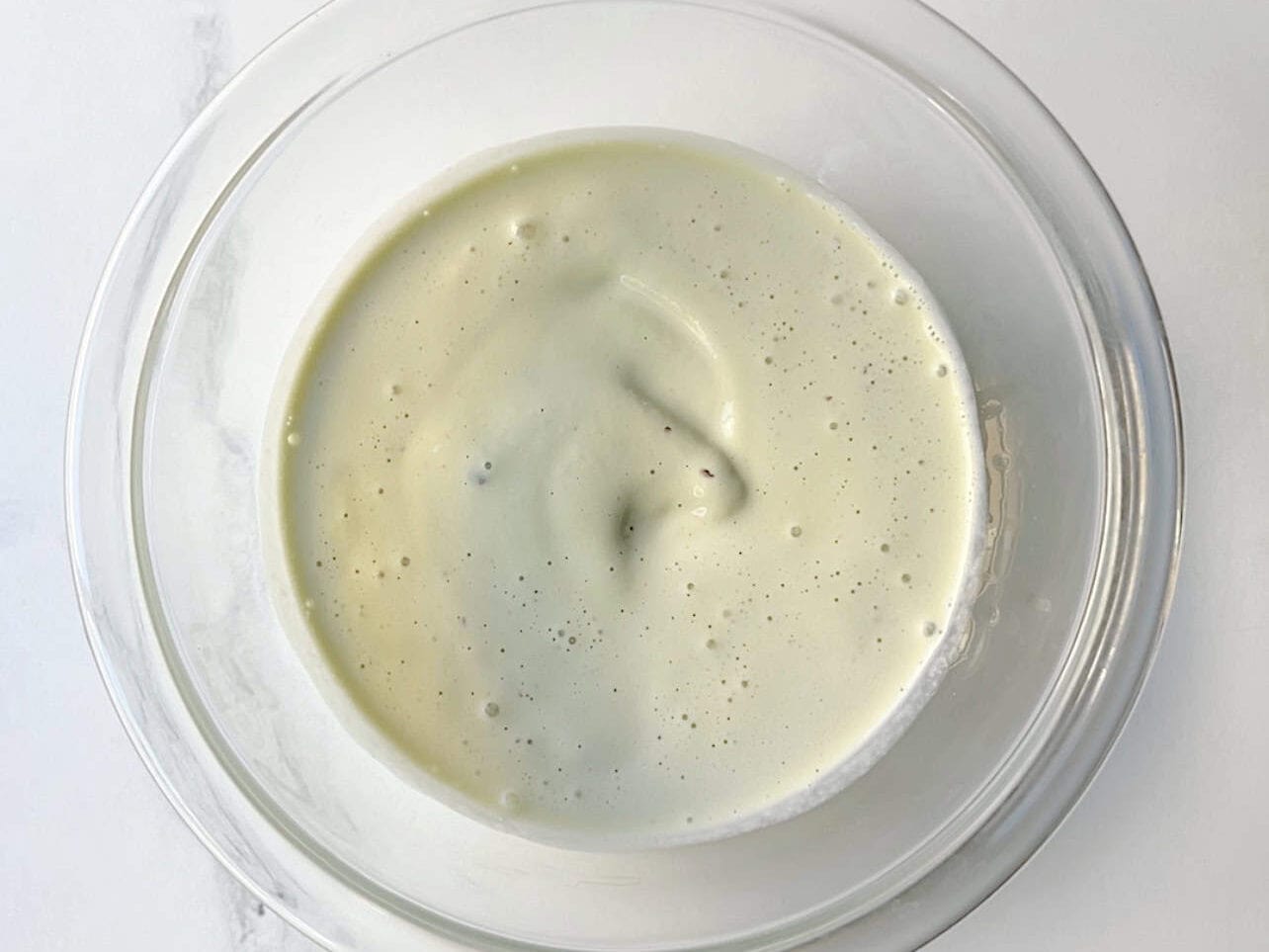 melted pistachio ice cream