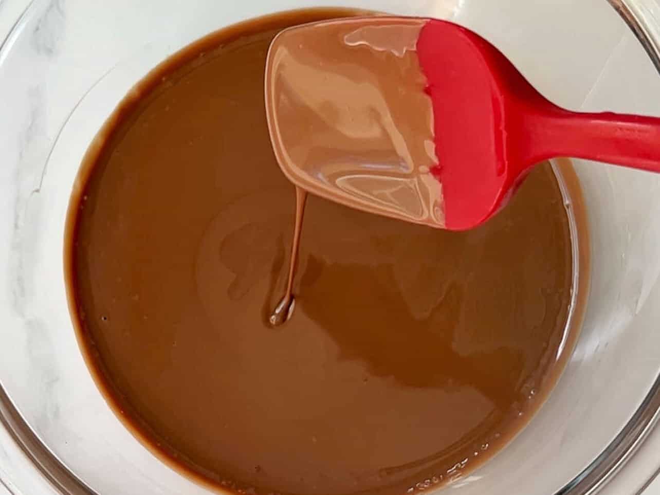 thin chocolate consistency to coat ice cream bars