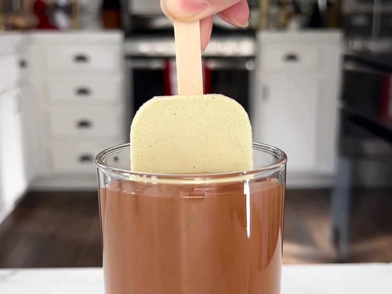 making homemade ice cream bars