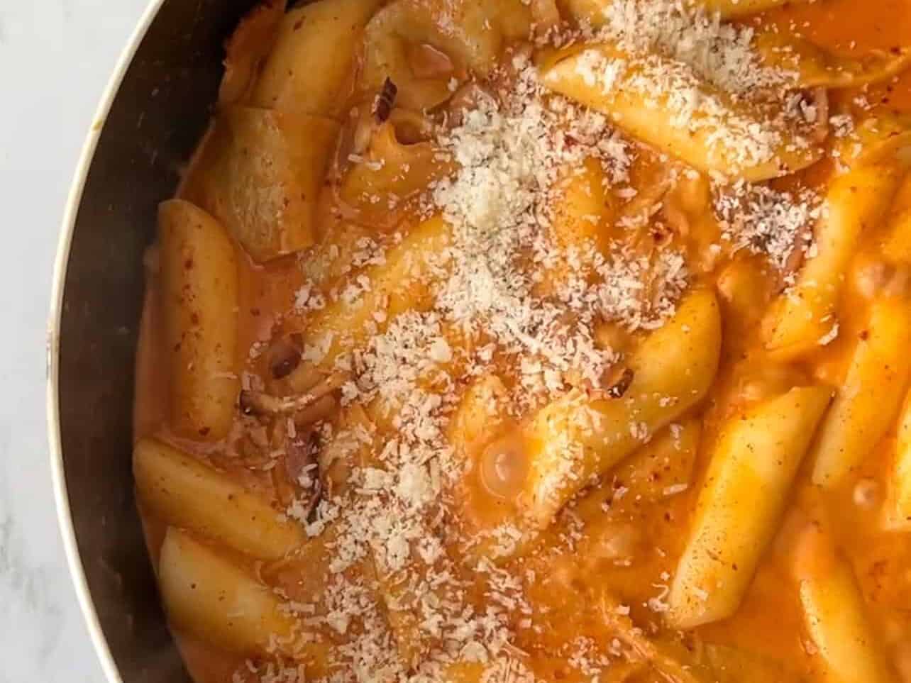 sprinkling on grated parmesan