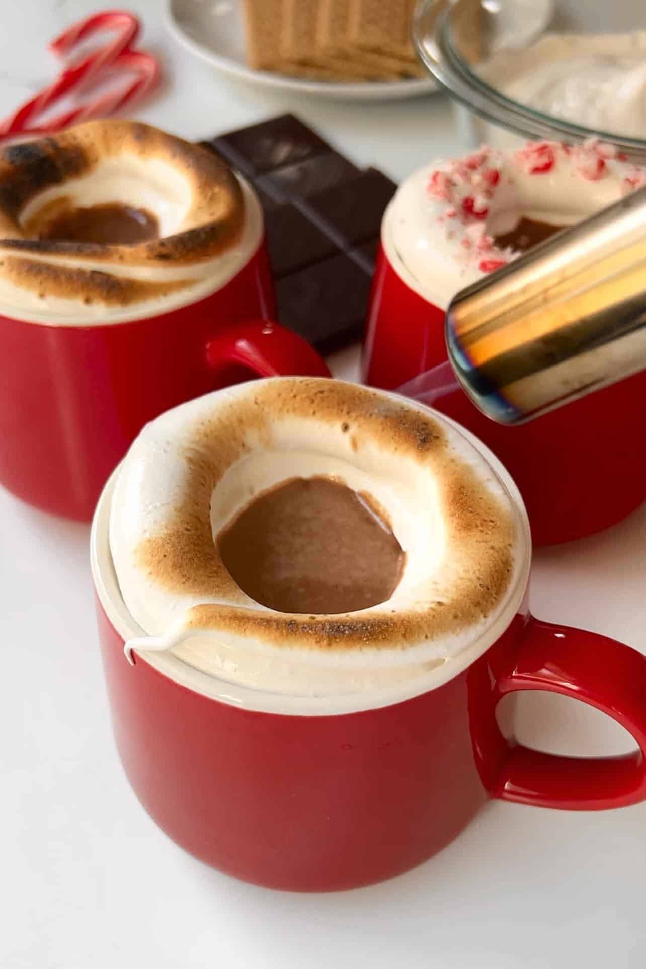 torch piped homemade marshmallow