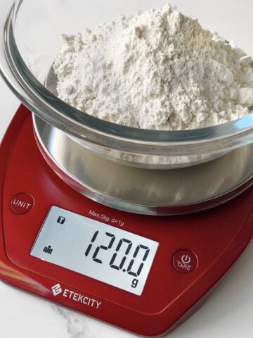 use a digital kitchen scale to weigh flour