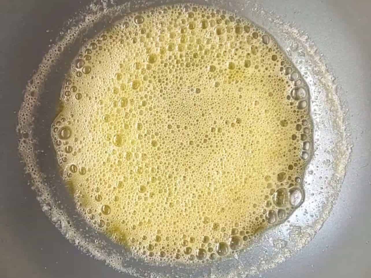 first stage of brown butter