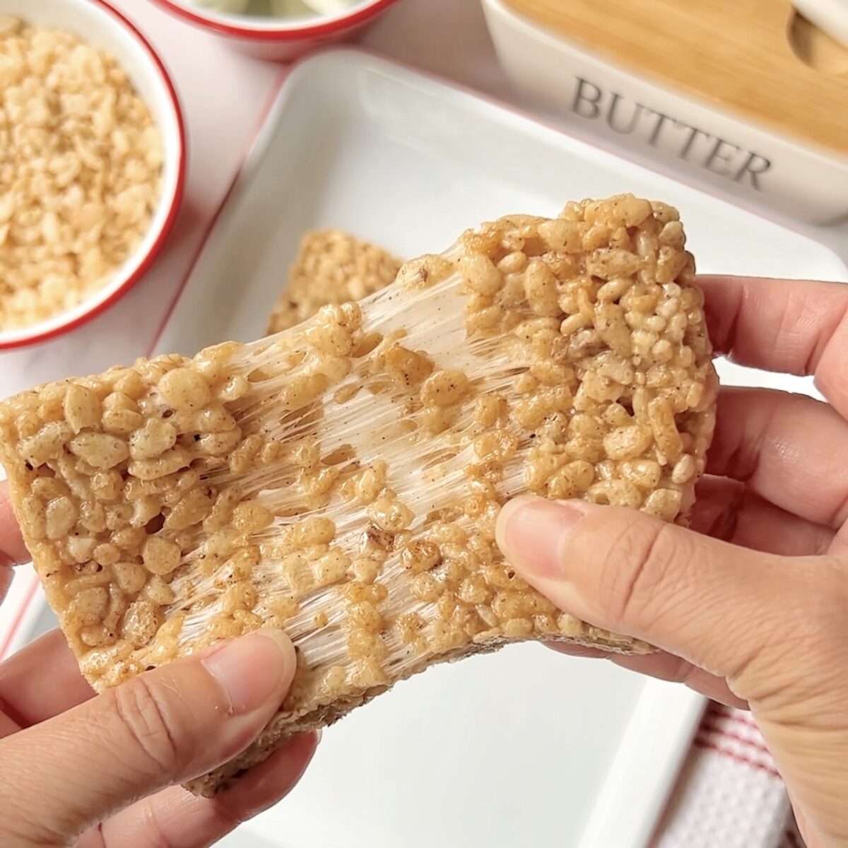 Torched Brown Butter Rice Krispie Treats (Extra Gooey!)