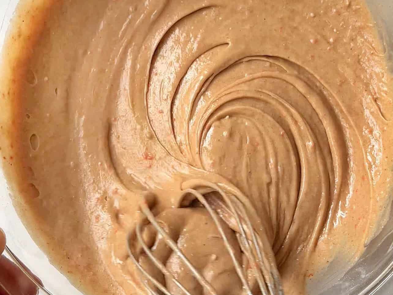 whisk cake batter gently