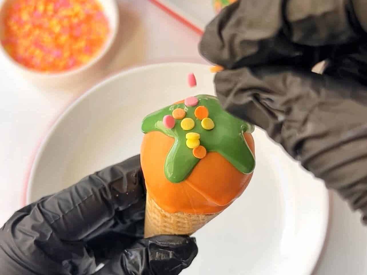 add sprinkles to ice cream cake pops