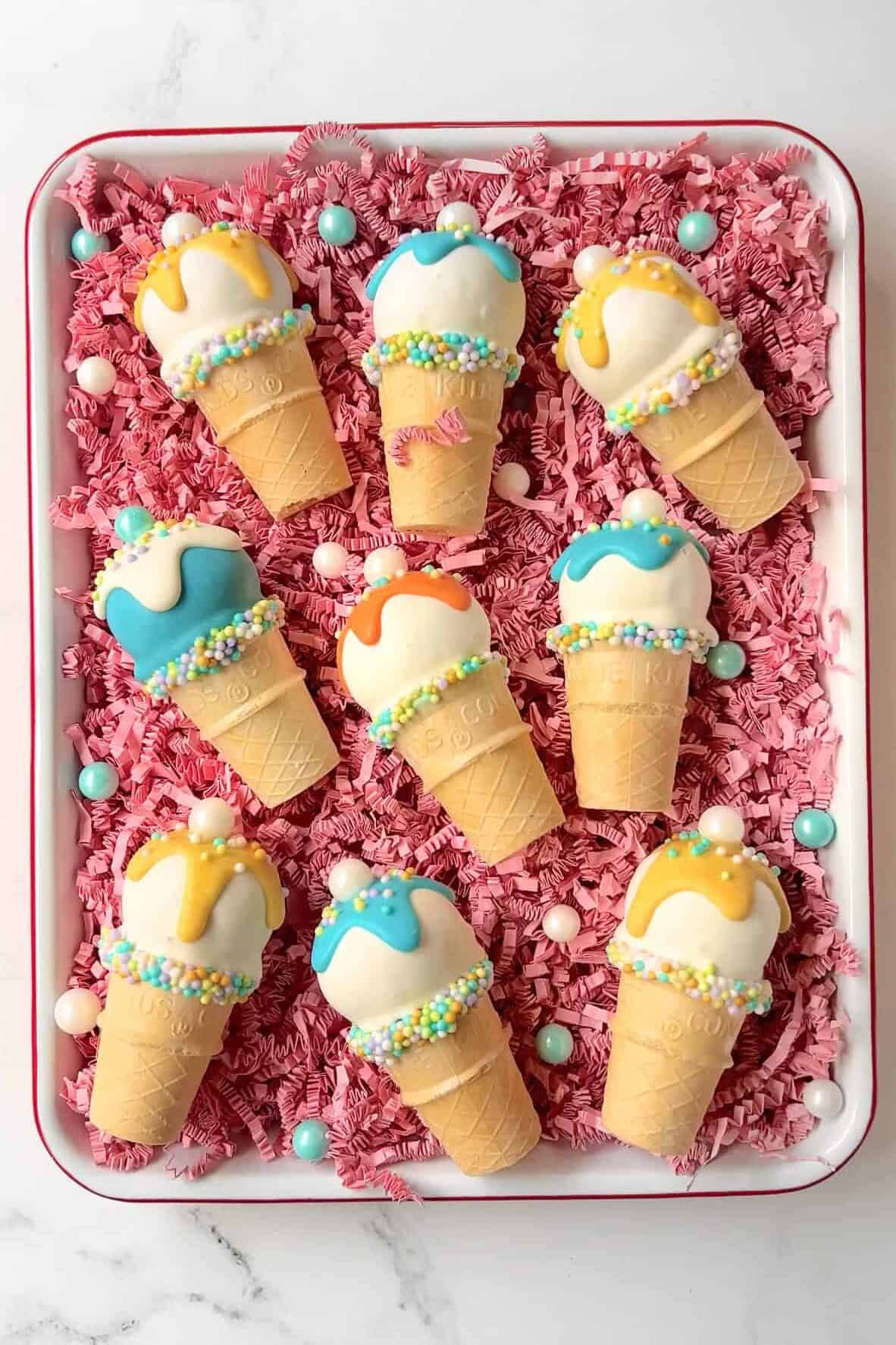 Easter pastel ice cream cake pops