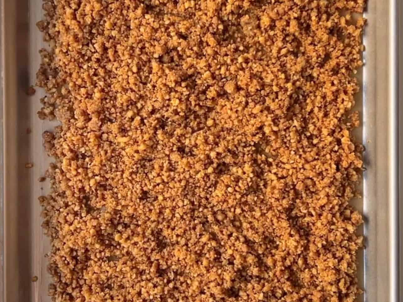 walnut crumble baked until golden