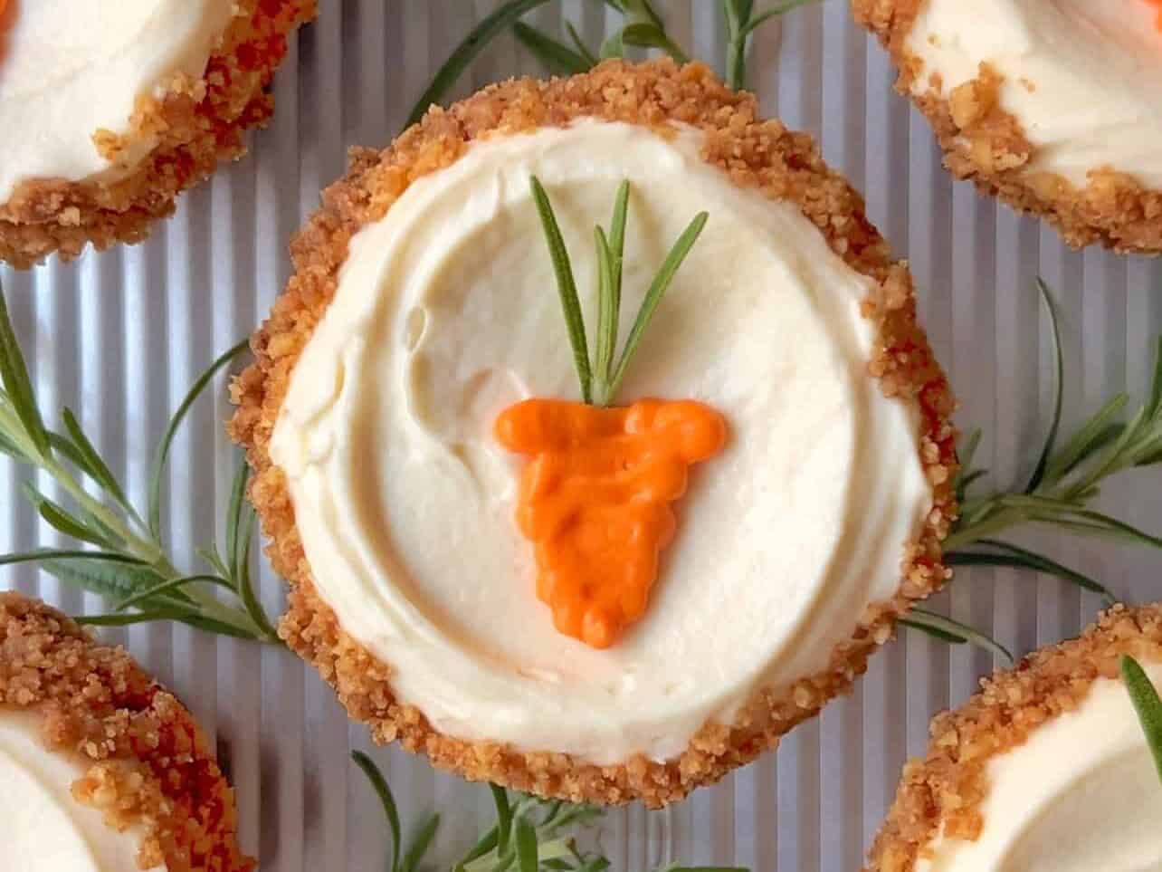 add rosemary sprig for carrot top decoration