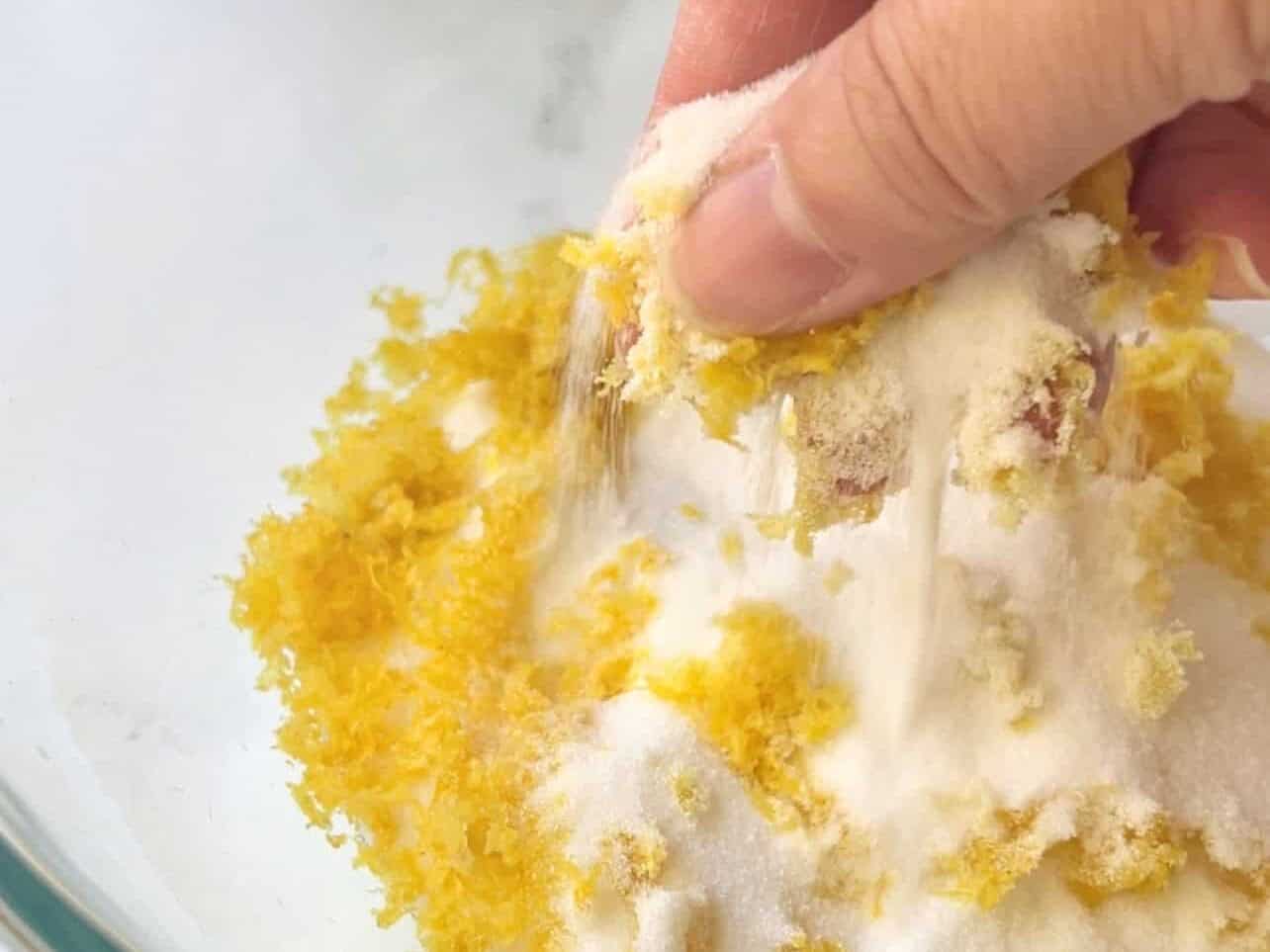 rub zest and sugar together for more intense citrus flavor