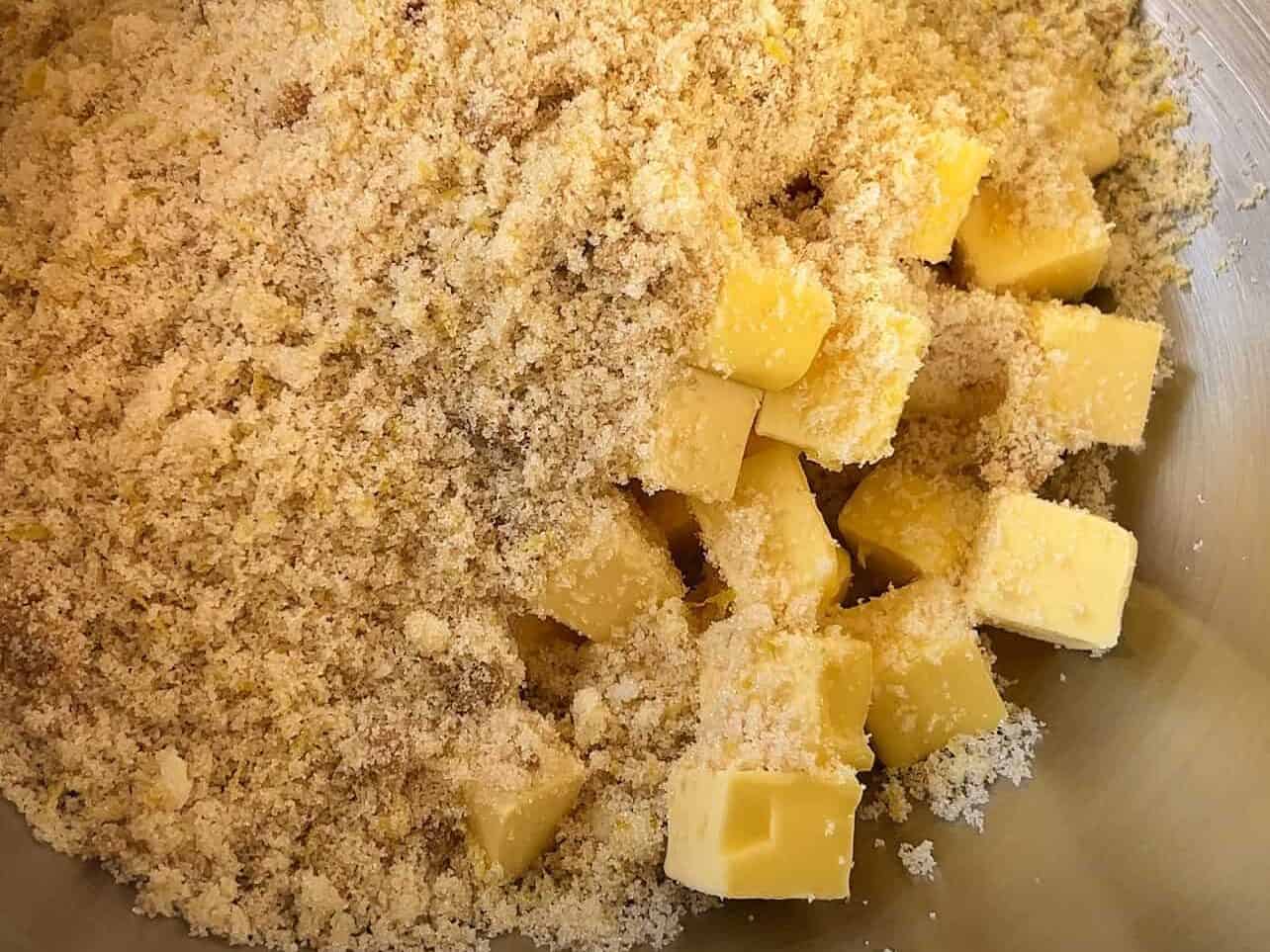 cream sugars with cold cubed butter