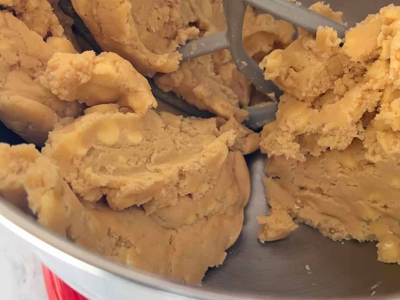 cookie dough is done when egg is absorbed and cleanly comes off the bowl