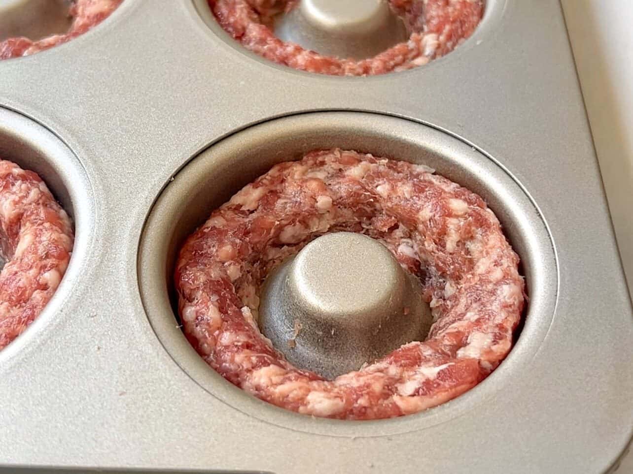 use round sausage patties for savory breakfast donuts