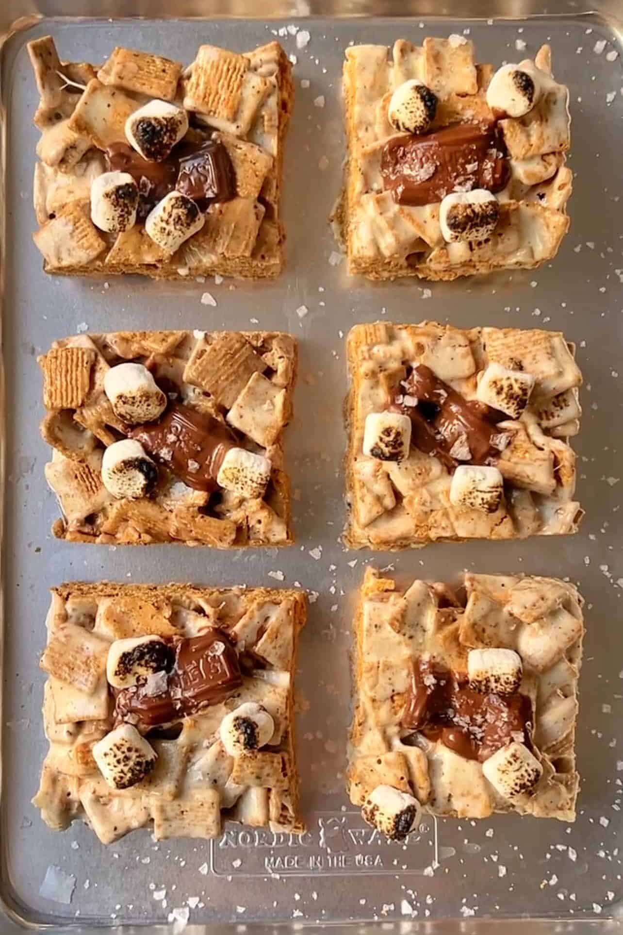 tray of s'mores cereal treats