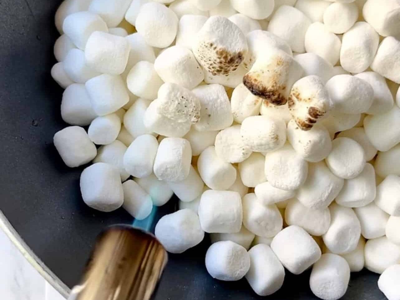 torch marshmallows for s'mores cereal treats