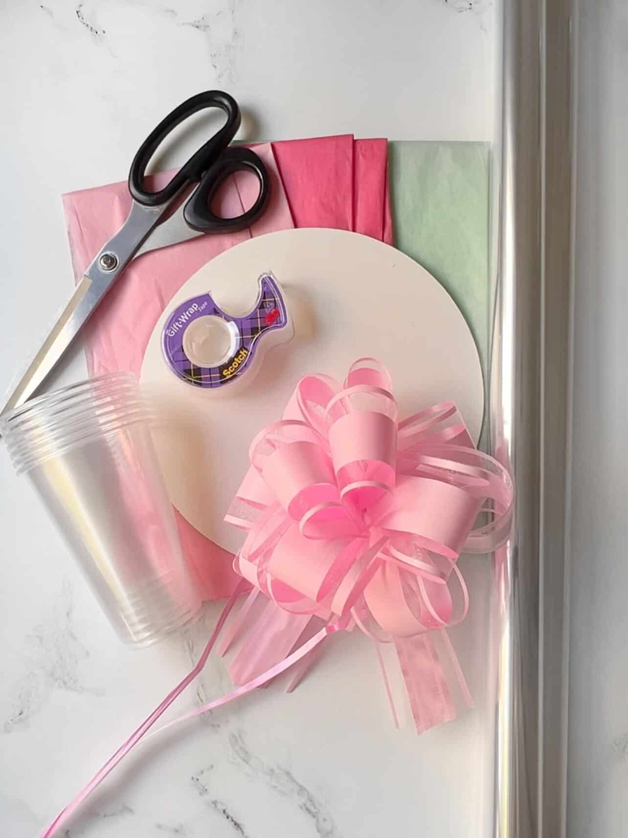 supplies needed to create a cupcake bouquet at home