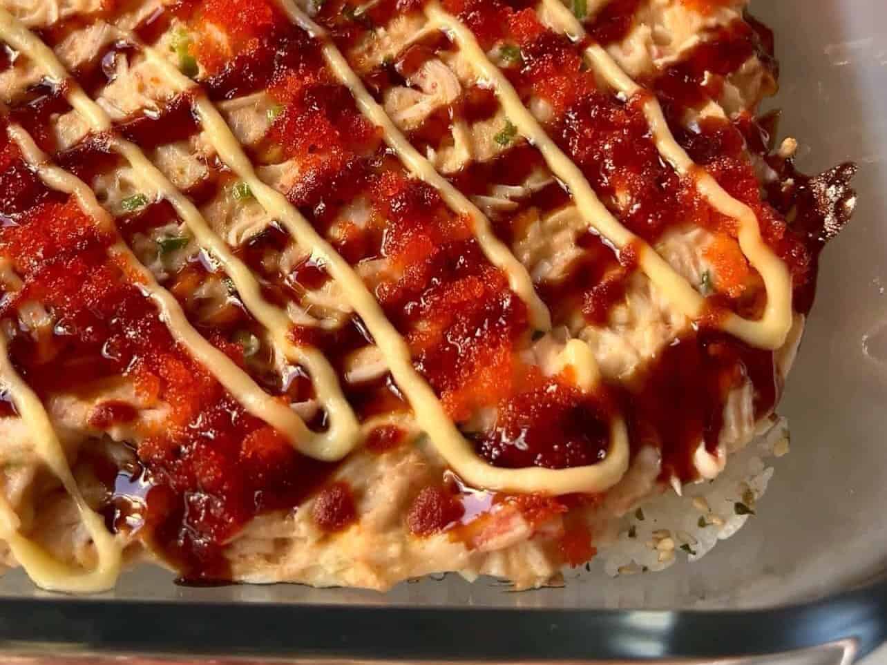 casserole tray with sushi bake