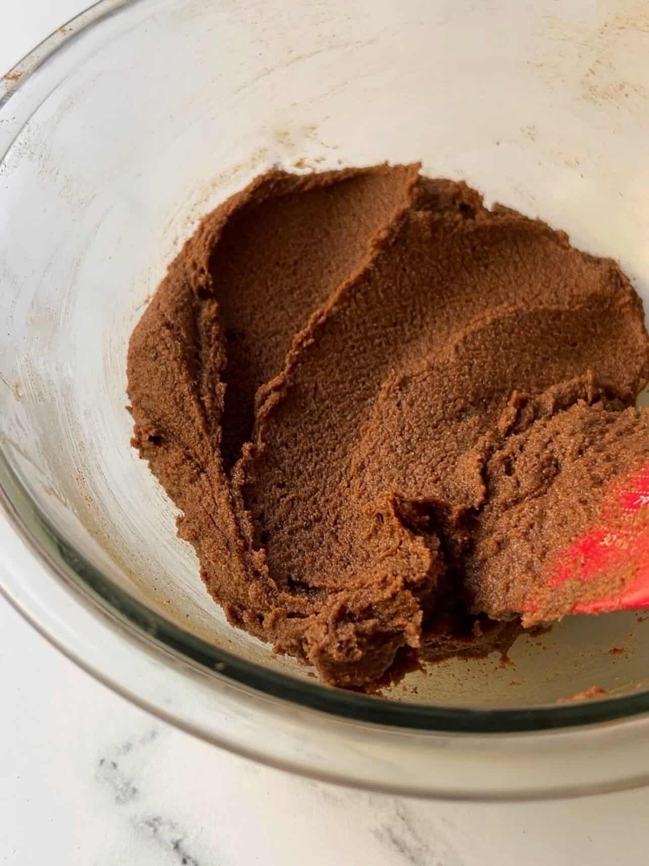 a smooth spreadable paste created with filling ingredients in a mixing bowl